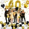thumbnail image 3 of MMTX 40th Birthday Decorations, Black and Gold Balloons for Men and Women 40th Birthday with 40th Happy Birthday Banner, Confetti Balloons for 40th Birthday Decorations, 3 of 8