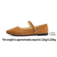 thumbnail image 4 of Viluyesy Womens Ballet Flats, Faux Suede Comfortable Pointed Toe Dressy Office Mary Jane Shoes Brown US9.5, 4 of 9