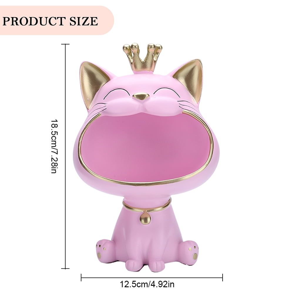 HBASD Laughing Cat Figures Statue, Large Mouth Cat Storage