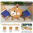 thumbnail image 4 of QISHENSHUI 4 Pieces Folding Outdoor Dining Chairs, Acacia Wood Patio Chairs with Soft Cushions, Slatted Backrests and Seats, Outdoor Chairs for Porch, Balcony, Deck and Yard (4, Navy, One-Size), 4 of 8