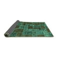 thumbnail image 2 of Ahgly Company Indoor Square Abstract Turquoise Blue Modern Area Rugs, 6' Square, 2 of 4