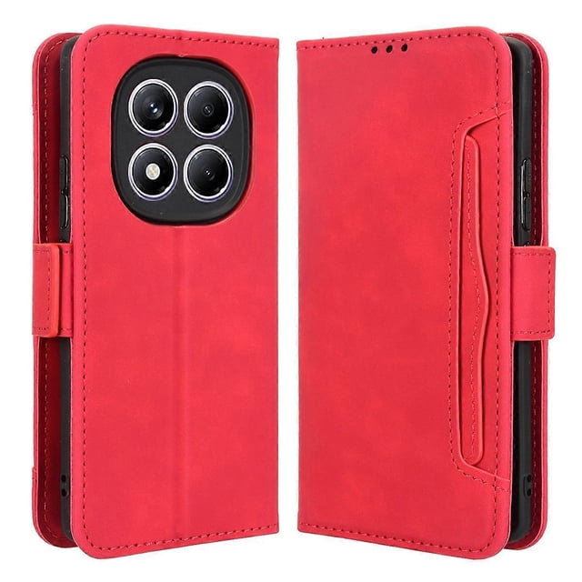 For Xiaomi Redmi Note 14 Pro 4G Case Leather Phone Wallet Cover with Multiple Card Slots - Black