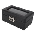 thumbnail image 1 of Watch Jewelry Case, PU Leather Black 3 Grids Single Layer Watch Storage Case  For Jewelry For Storage, 1 of 8