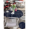 thumbnail image 5 of Outdoor Tablecloths with Umbrella Hole & Zipper, Navy Blue Round Tablecloth 54 Inch, Spring Flora Waterproof Table Cloth, Patio/Pool/Picnic Table Covers, 5 of 8