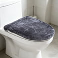 thumbnail image 5 of Lshylf Solid Color Toilet Lid Cover Plush Elastic Non Slip Washable Fit Cloth(Dark Gray,18.11*19.69in), 5 of 7