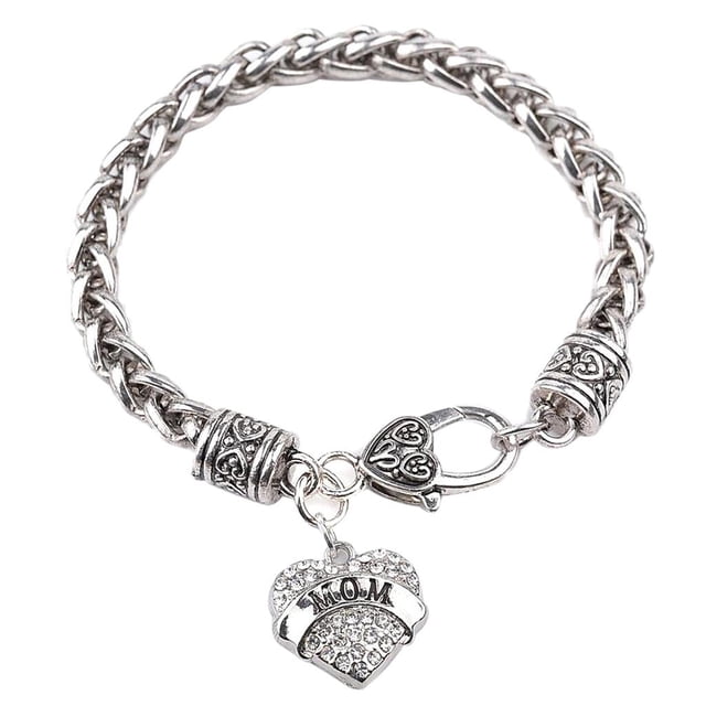 trenzada de aleación familiar Believe Best Friend Faith Grandma Mom Nurse Sister Mamá Zulema Pulsera en forma de corazón