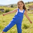thumbnail image 5 of UAYOTSE Kids Straight Leg Baggy Bib Overalls Boys Girls Adjustable Strap Summer Casual Jumpsuits Cotton Preppy Clothes Cute Romper,Sizes 7-8 Years, 5 of 9