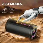 Portable Bluetooth Speaker with Battery Level Display, Powerful Sound Wireless Speaker: Deep Bass, BT 5.4, 20H Playtime, 7 RGB Modes, IPX7 Waterproof, TWS Pairing, Beach/Vacation Essentials(Black)