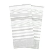 Dual Terry Stripe Kitchen Towel, 2 Piece Set, Titanium