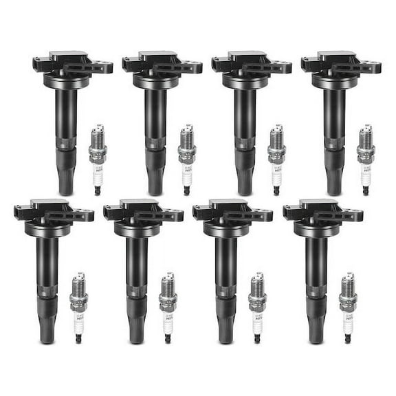 Ignition Coil Set with Spark Plugs 8 - Compatible with 2005 - 2009 Land Rover LR3 4.4L V8 2006 2007 2008