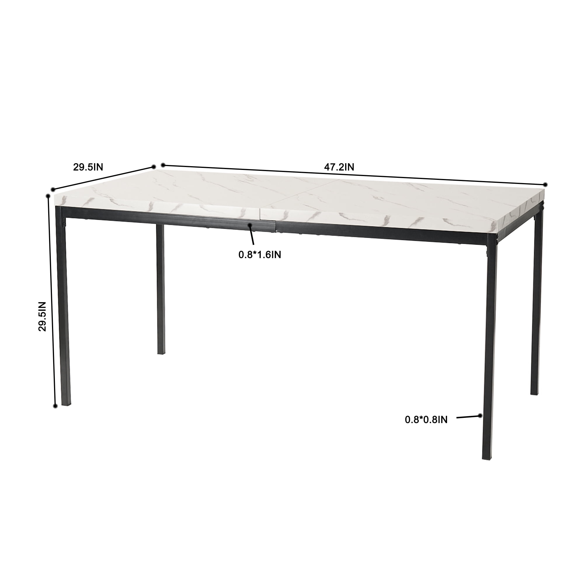 Homy Casa 59" Marble Dining Table, Modern Elegant Design for Dining Rooms, Kitchens, Offices,White