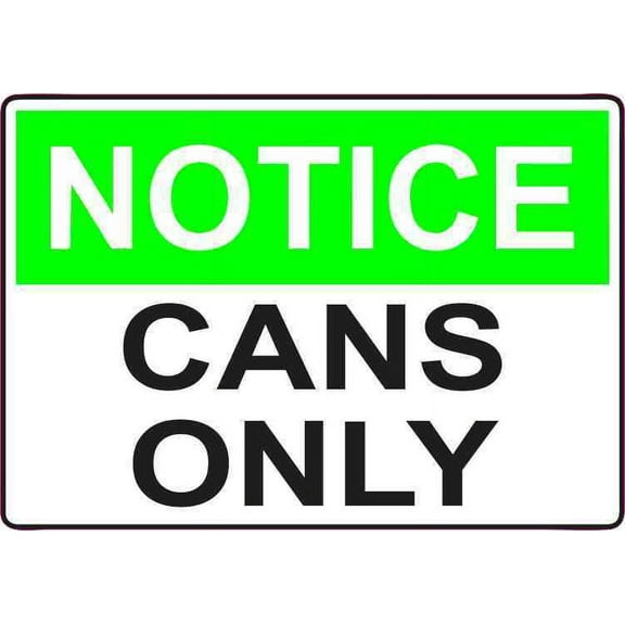 5in x 3.5in Cans Only Magnet Vinyl Business Door Window Magnetic Sign