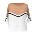thumbnail image 6 of HuaLeiMao Women Casual Knitted Sweaters Fashion 3/4 Batwing Sleeve Color Block Sweater Round Neck Loose Cute Pullover Tops, 6 of 9