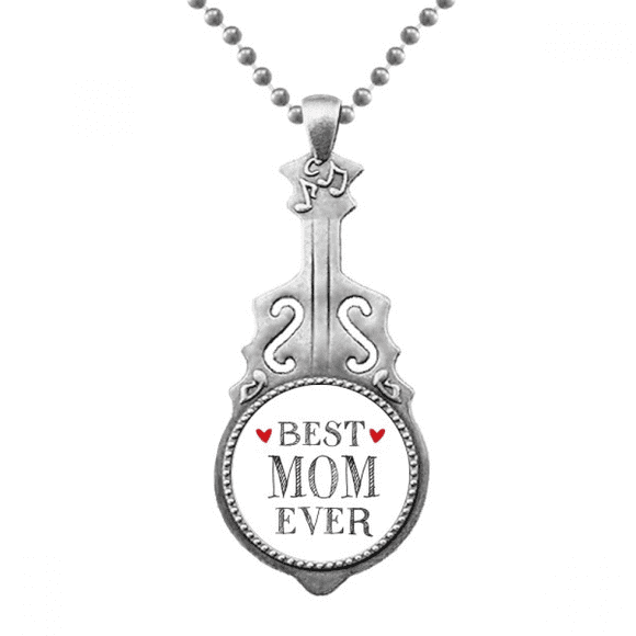 Best mom ever Quote Loved ones Pendant Jewelry Music Guitar Torque Hangtag