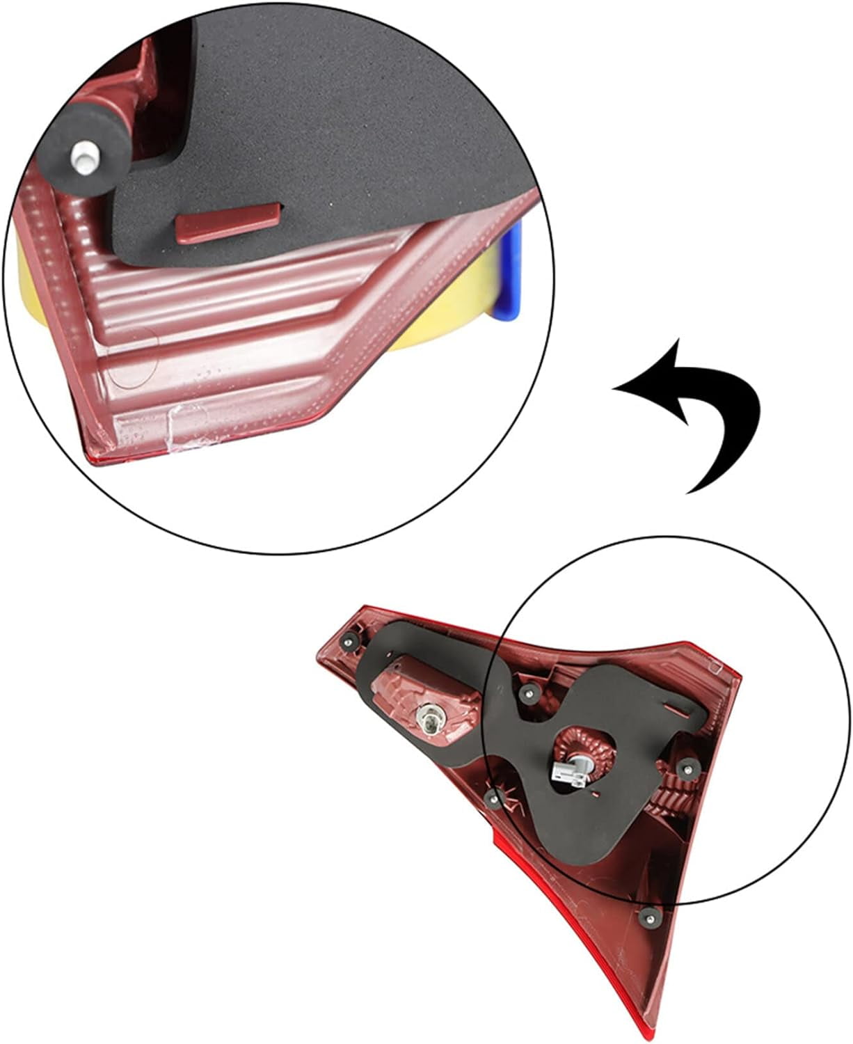 LABLT Inner Right Side Tail Light Assembly Replacement for Toyota RAV4 2013-2015 Passenger Side Rear Brake Lamp