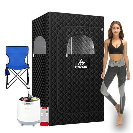 HYEASTR Portable Steam Sauna, Personal Full Body Home Sauna Tent, Indoor Sauna Box for Home Relaxation with 2.6L 1000W Steam Generator, Remote Control, Timer, Foldable Chair (68.5"*39.7"*30.3")