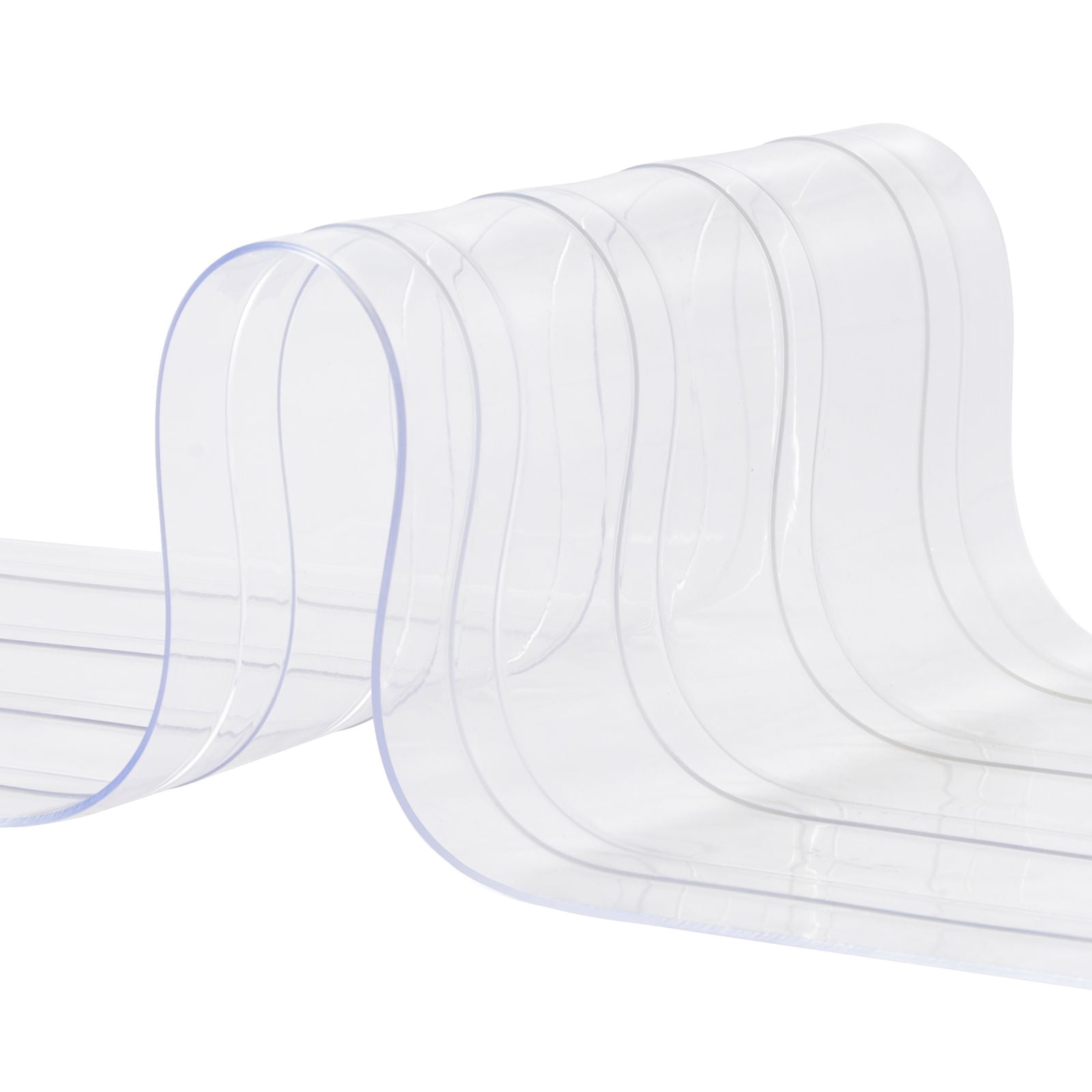 Clear PVC Strip Curtain, 50 ft Length x 8 in Width, Ribbed Plastic Door Strip Bulk Roll, Walk in Freezer Cooler Curtain Strips for Doorways of Supermarket, Garage, Warehouse, Pet Animal House