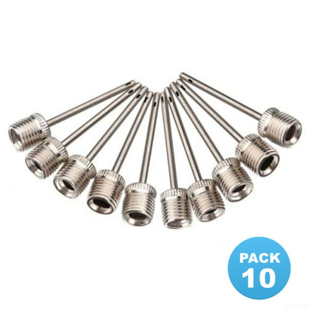 10 Pack Pump Inflating Needle Pin Ball Football Rugby Valve Adapter 