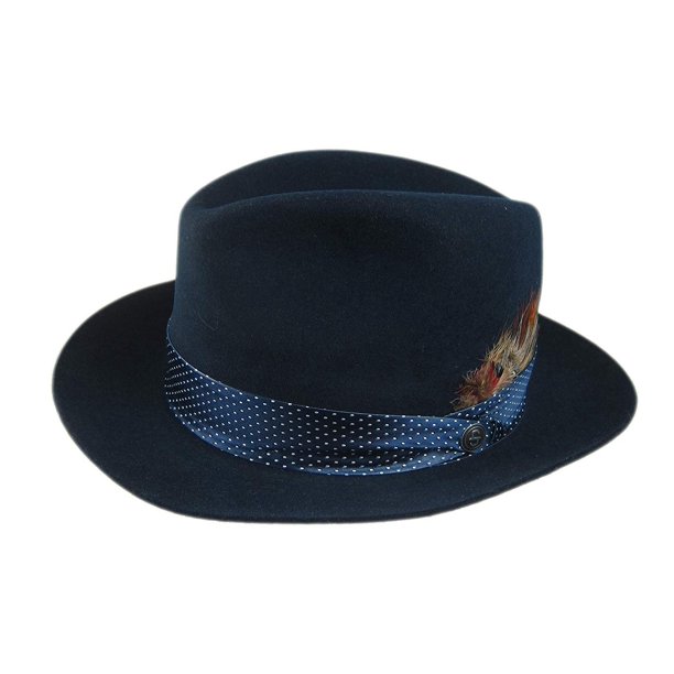 Stetson Pure Wool Martin Navy Blue Fedora 7 1/8 R