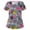 Gray, variant on ZVNAΖH Scrub Tops for Women, Stretchy V Neck Short Sleeve Cute Floral Printed Holiday Nursing Pocketed Working Uniforms