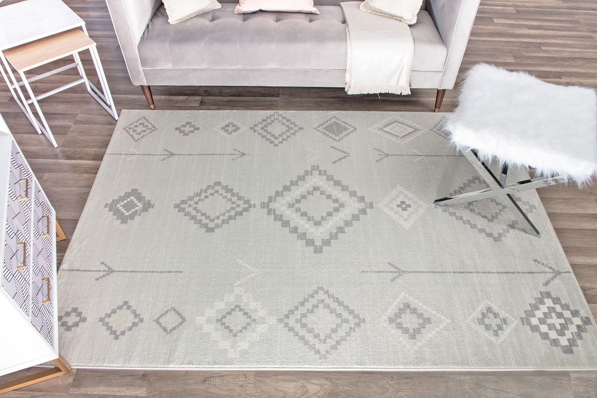 Soleil BR15J Native Fog Tribal Moroccan gray Area Rug, 8'9"x12'