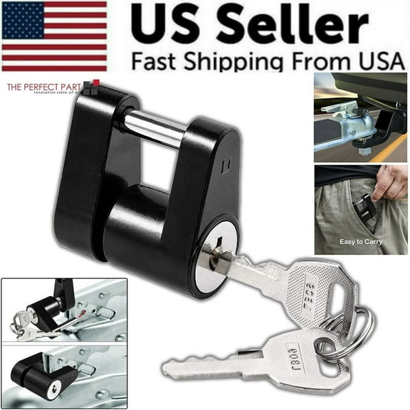 Trailer Hitch Coupler Lock Dia 1/4" Span 3/4" For Tow Boat RV Truck Car   2 Keys