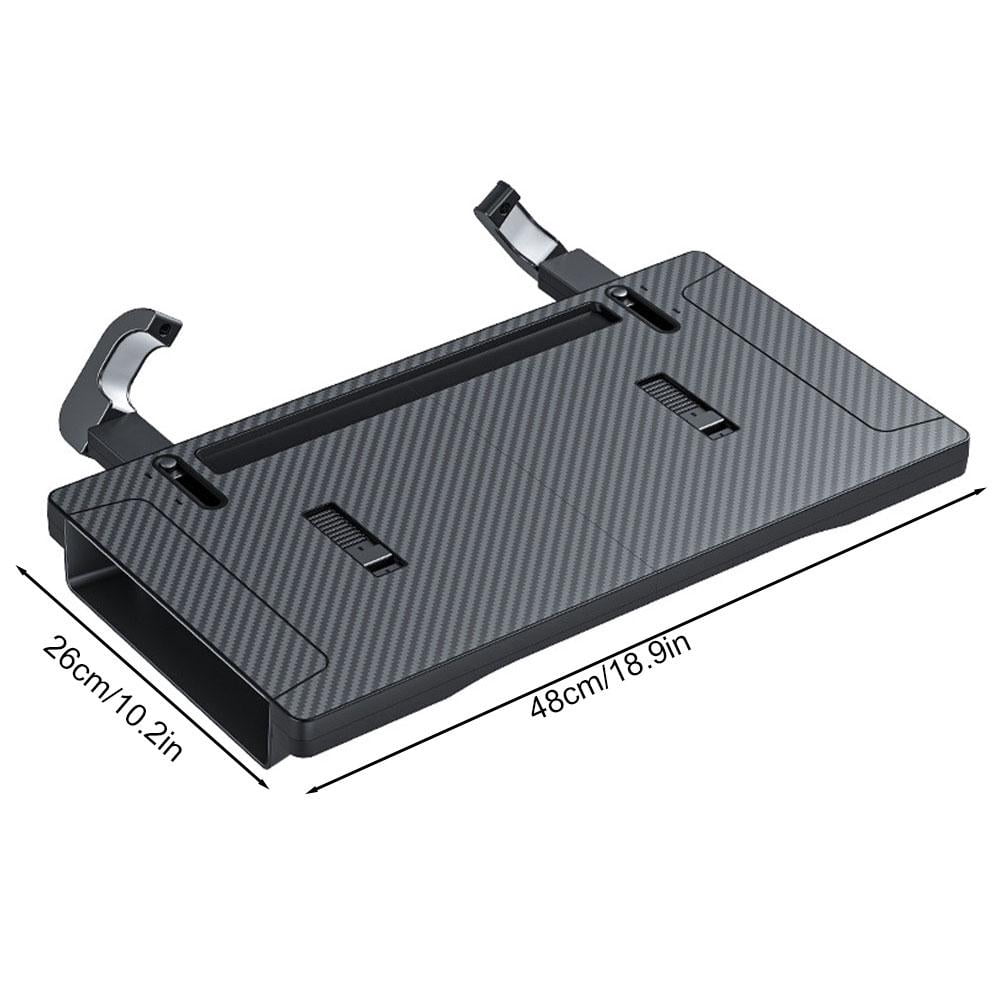 2-in-1 Car Steering Wheel Desk Tray & Car Seat Filler Organizer, Cars Food Tray, Carbon For Laptop, Desk Foldable Cars