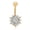 Gold, variant on Stainless steel chrysanthemum-shaped navel stud with zircon inlay; human navel piercing ring