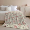 thumbnail image 2 of Throw Blanket for Couch Flowers Soft Fleece Flannel Blankets Cozy Lightweight Blanket for Home Sofa Living Room Floral Vintage Style Bed Throws 60" x 80", 2 of 9