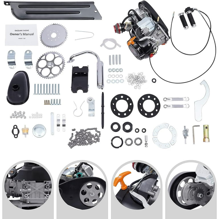 100cc 4 Stroke Gasoline Engine Motorized Bicycle Kit DIY Modified