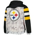 thumbnail image 3 of Men's Starter White/Black Pittsburgh Steelers Thursday Night Gridiron Raglan Half-Zip Hooded Jacket, 3 of 4