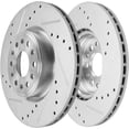 thumbnail image 3 of Detroit Axle - 14.76" inch Rear Drilled and Slotted Disc Brake Rotors Replacement for 2019-2025 Ram 1500, 3 of 7