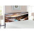 thumbnail image 2 of Yellowstone Headboard, Canyon in Yellowstone Dramatic Sky Dark Clouds Setting Sun Landscape Scenic Photo, Upholstered Decorative Metal Bed Headboard with Memory Foam, Full Size, Brown, by Ambesonne, 2 of 4