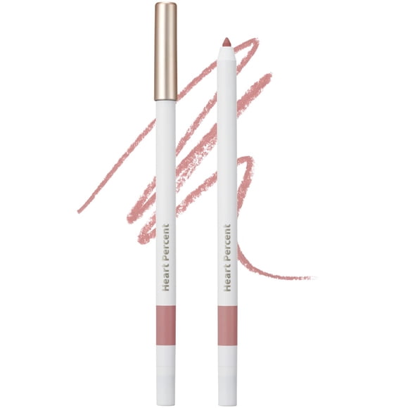 Lápiz labial Heart Percent Dote On Mood, delgado, define y rellena el delineador de labios cremoso, lápiz labial retráctil con sacapuntas incorporado #06. rosa beige