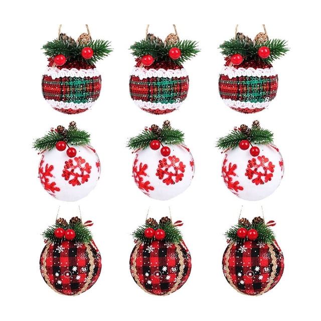 Christmas Tree Decorations Christmas Cloth Bag Red Plaid 8Cm Christmas Tree Hanging Decorations Christmas Foam Decorative Hangings. White Christmas Tree