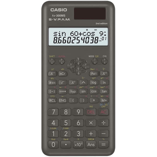 Calculadora Científica de Segunda Edición Diseño Elegante 10 Dígitos Energía Solar Negro Casio FX300MSPLUS2