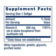 Life Extension Super Vitamin E, 268 mg (400 IU), non-synthetic vitamin E supplement promotes whole-body health, gluten-free, non-GMO, 90 softgels
