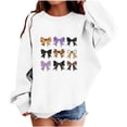 thumbnail image 2 of Auroural Toddler Girls 3T to 4T Outfits Girls Bow Prints Casual Loose Fleece-Lined for Warmth Long Sleeve Tops Kids Sweatshirt Kids Girls Clothes Girls Sweatshirts, 2 of 3