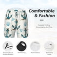 thumbnail image 5 of Lsque Mens Swim Trunks Anchors And Shells Pattern - Bathing Suit Compression Liner - Beach Swim Shorts Swimwear - (S-3XL) - Stretch Quick Dry -3X-Large, 5 of 9