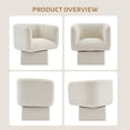thumbnail image 6 of Swivel Barrel Accent Chair, Mid Century 360° Comfy Round Accent Sofa for Bedroom, Modern Accent Armchair Reading Chair for Living Room Waiting Room,Office Accent Chair with Arms, 6 of 9