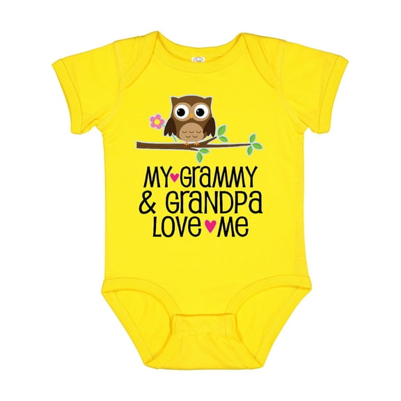 Inktastic Grammy and Grandpa Love Me Owl Girls Baby Bodysuit
