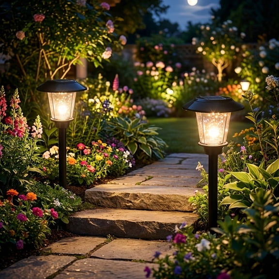 2-Pack Solar Pathway Lights 200 Lumens LED Disk Lights for Garden Lawn Landscape