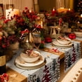thumbnail image 2 of Table Runner Dresser Scarves 72 Inch Long, Merry Christmas Tree Sketch on Linen Linen Dining Table Runners Checker Leopard Stripe Tabletop Scarf for Wedding Holiday Party Kitchen, 2 of 7