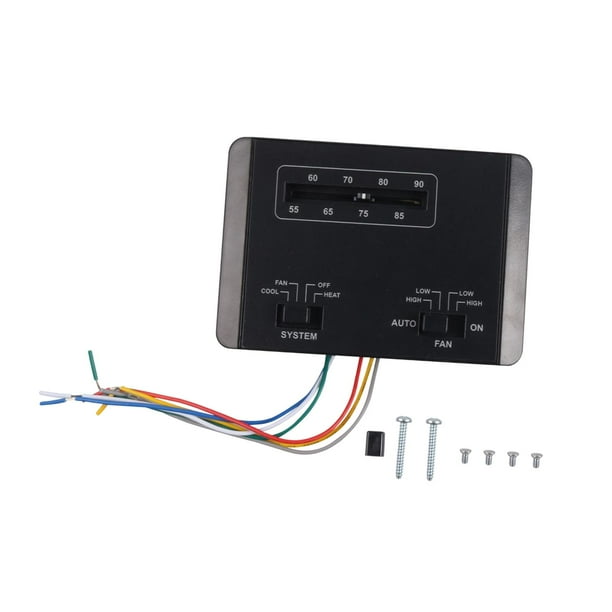 Termostato para autocaravanas. Termostato de pared para aire acondicionado de autocaravanas. Sustitución de sistemas de aire acondicionado eficientes para autocaravanas. Negro