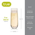 thumbnail image 4 of True Stemless Champagne Flutes for Birthday, Wedding Gifts, 9oz Set of 8, 4 of 9