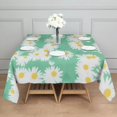 thumbnail image 3 of Green Daisy Flower Yellow Centers Pattern Square Tablecloth,Waterproof Square Table Cover,Wipeable Spillproof Washable Table Cover for Home Kitchen Party Decor 52"x52"(132x132cm), 3 of 6