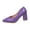 Purple, variant on Heels for Women Closed Pointed Toe Chunky Pumps Shoes Women Block High Heels Slip On Dress Office Wedding Shoes Casual Solid Color Shoes