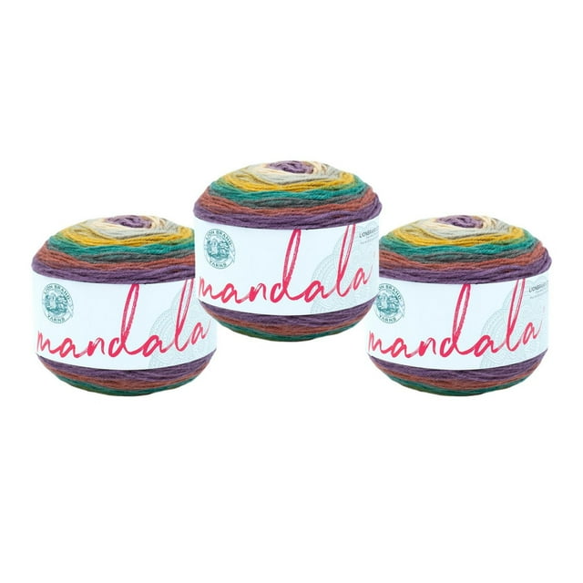 Lion Marque Yarn Mandala Multicolor Light DK Acrylique 3 Pack Fil
