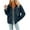 Navy Jackets, variant on Htigea Jackets for Women Casual Long Sleeve Jacquard Coats Trendy Collared Snap Shacket Jacket with Pockets Navy S