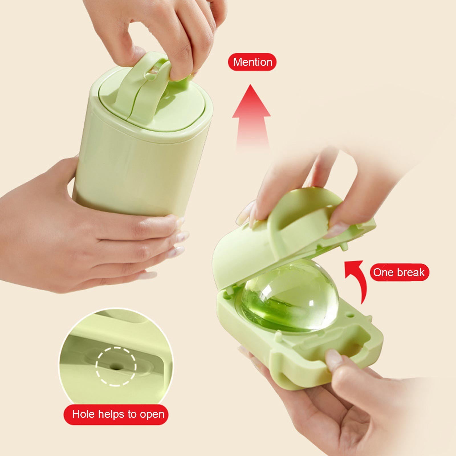 Ice Ball Maker, Silicone Sphere Tray, Round Slow Melt Ice Mold for Whiskey Cocktails Home Bar Freezer Reusable Use